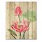 Designart - Vintage Pink Lotus Flower - Traditional Print on Natural Pine Wood